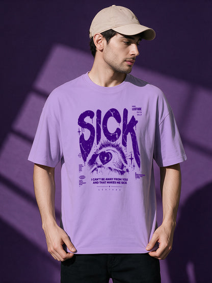 Leotude Men "Sick" Purple Oversized T-Shirt