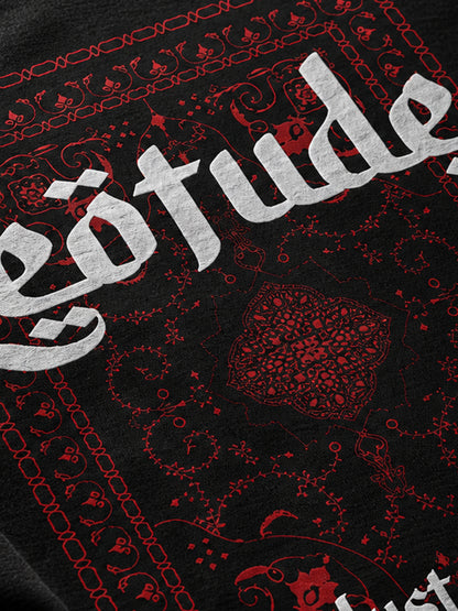 Leotude Men's "Just Roar" Bandana Print Oversized T-Shirt — Black Streetwear Tee
