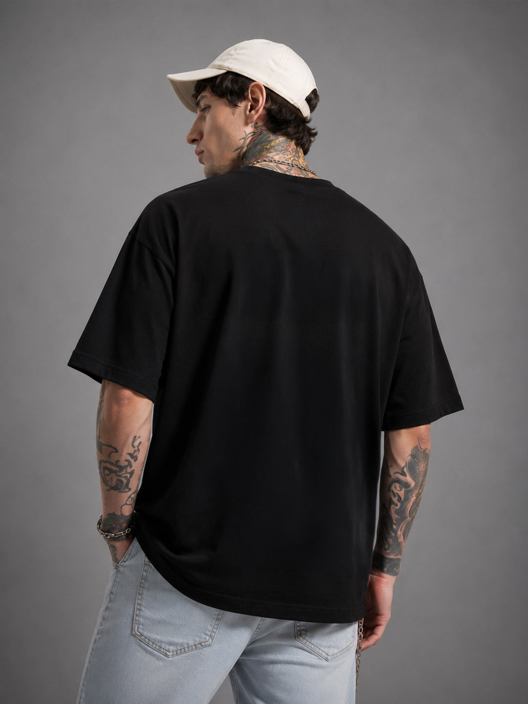 Leotude Men's "I Can't Lose" Tiger Print Oversized T-Shirt — Black Streetwear Tee