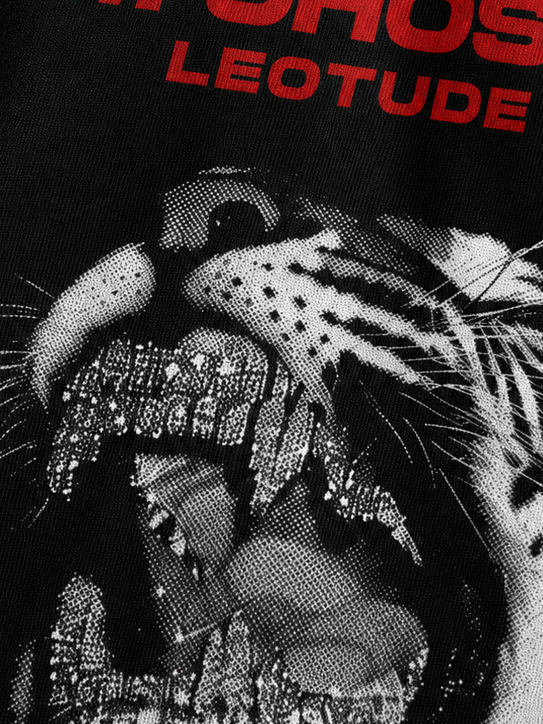 Leotude Men's "I Can't Lose" Tiger Print Oversized T-Shirt — Black Streetwear Tee