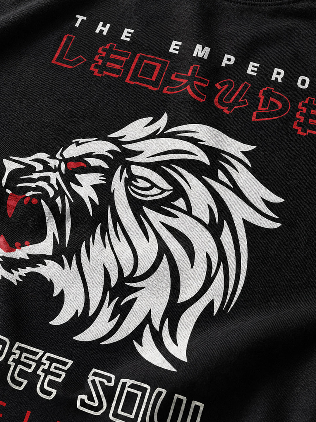 Leotude Black The Emperor Printed Oversized Tshirt for Men