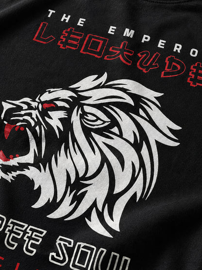 Leotude Black The Emperor Printed Oversized Tshirt for Men