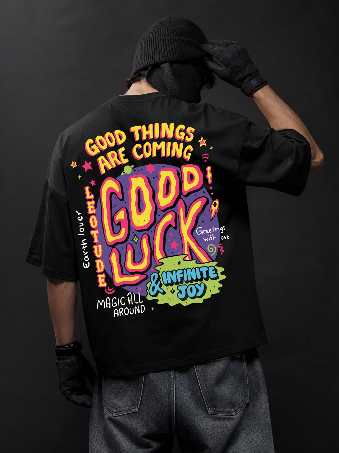 Leotude Men's Black Good Luck Premium T-Shirt