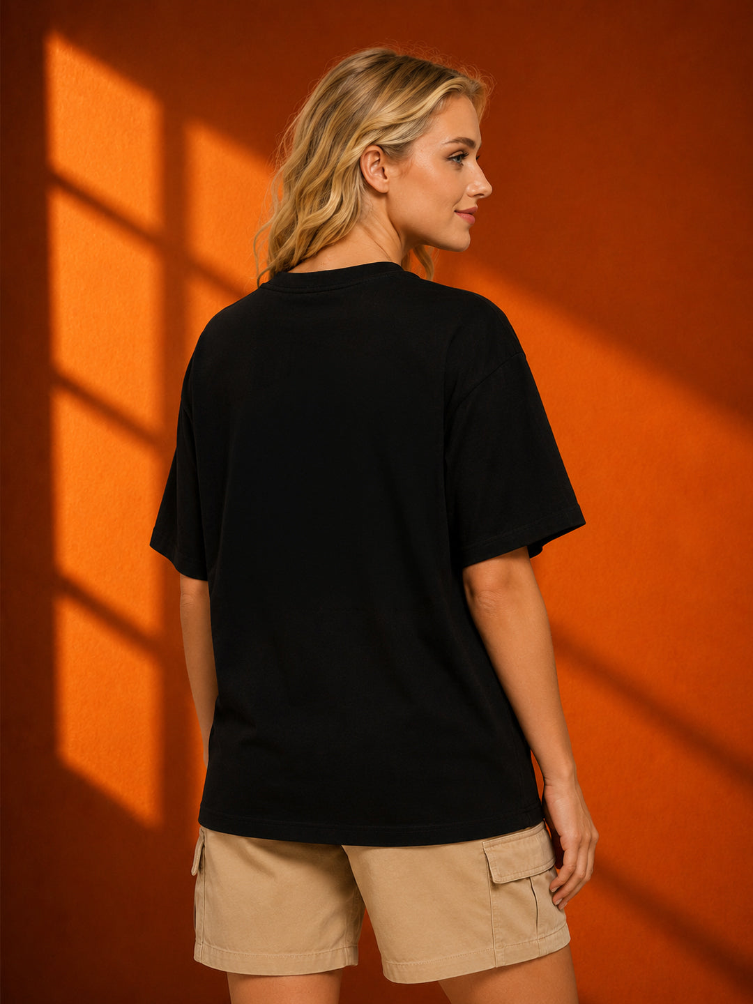 Leotude Black I Dont Care Printed Oversized Tshirt for Women