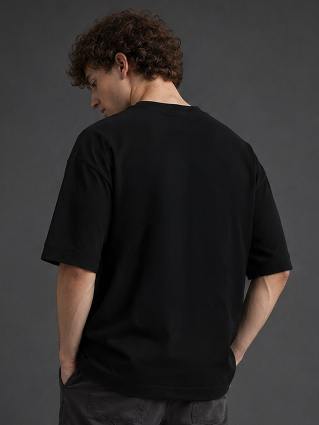 Leotude Men's "Lucky Rabbit" Printed Oversized T-Shirt — Black Streetwear Tee