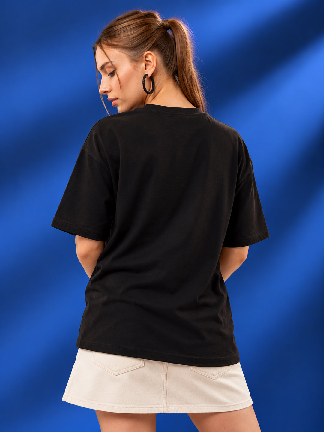 Leotude Women "Sports" Black Oversized T-Shirt