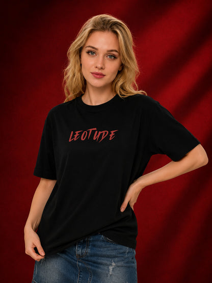 Leotude Black Tiger Printed Oversized Tshirt for Women