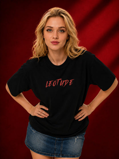 Leotude Black Tiger Printed Oversized Tshirt for Women