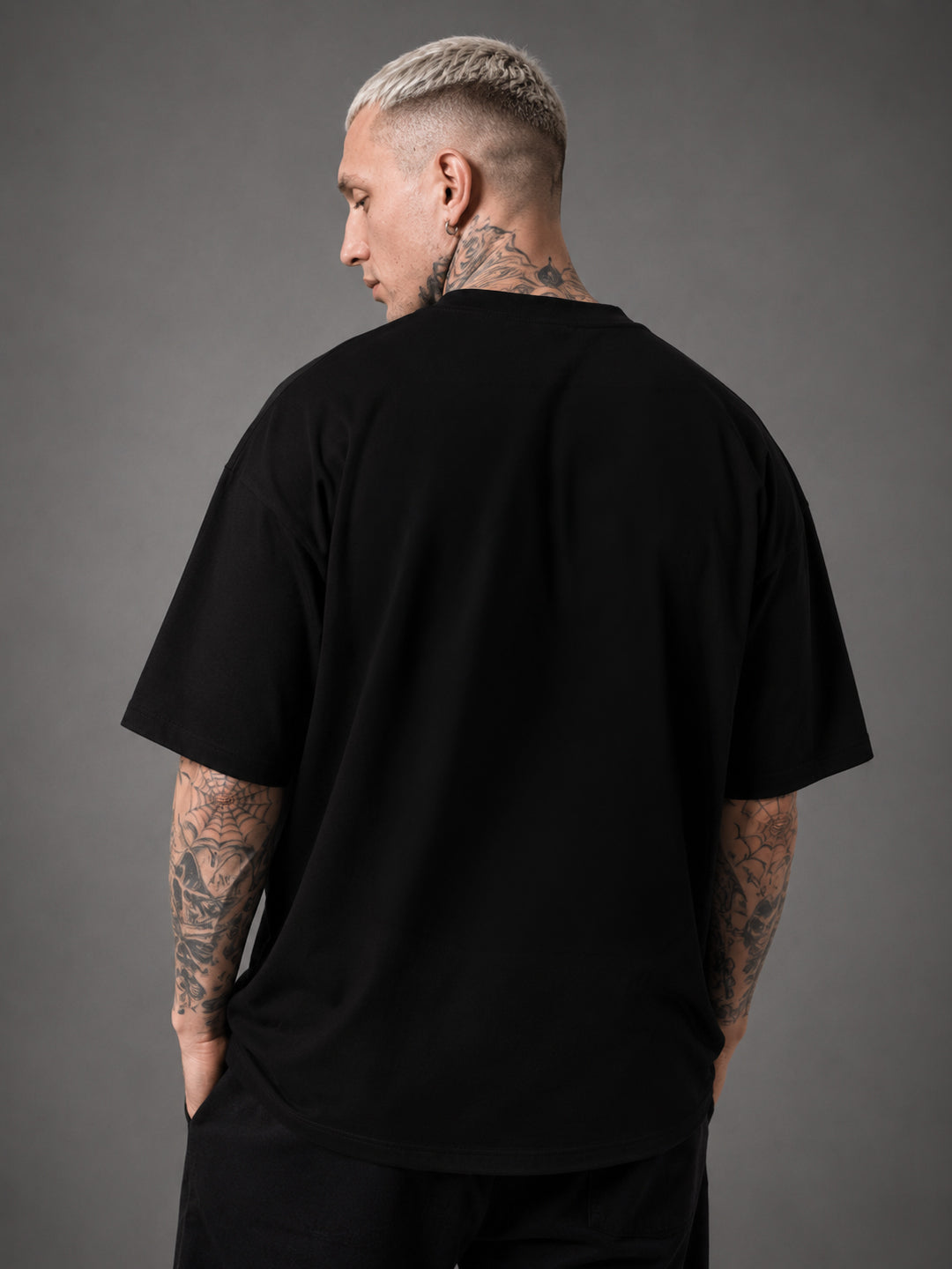 Leotude Men's "Universe Calling" Printed Oversized T-Shirt — Black Streetwear Tee