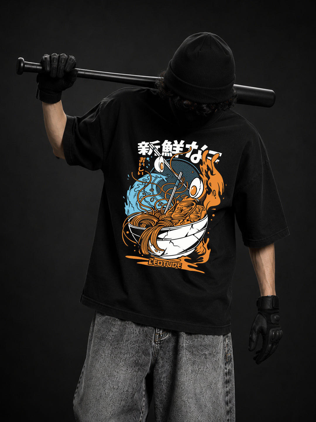 Leotude Men's Black Ramen Premium T-Shirt