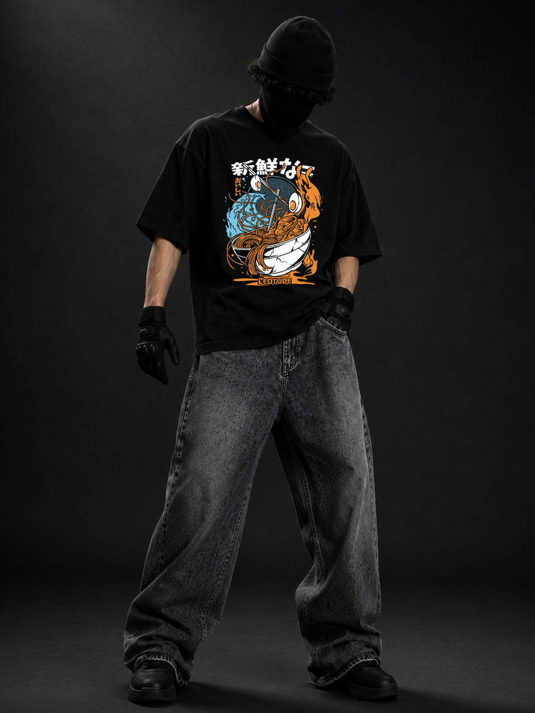 Leotude Men's Black Ramen Premium T-Shirt
