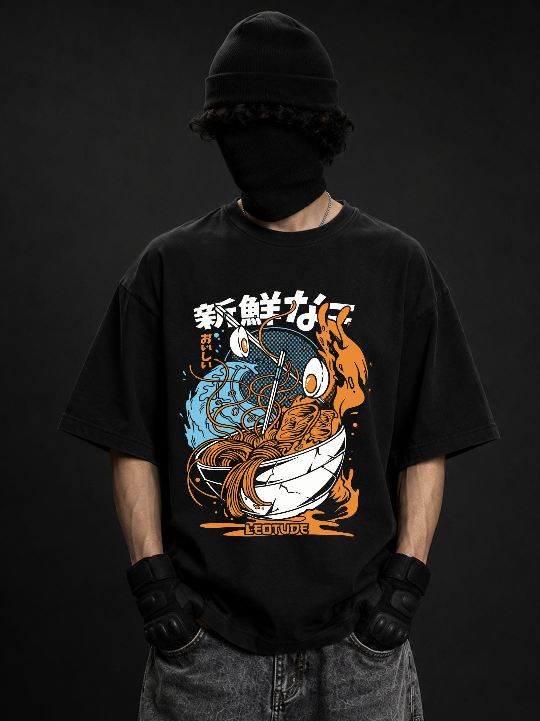 Leotude Men's Black Ramen Premium T-Shirt