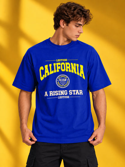 Leotude Men "California" Royal Blue Oversized T-Shirt