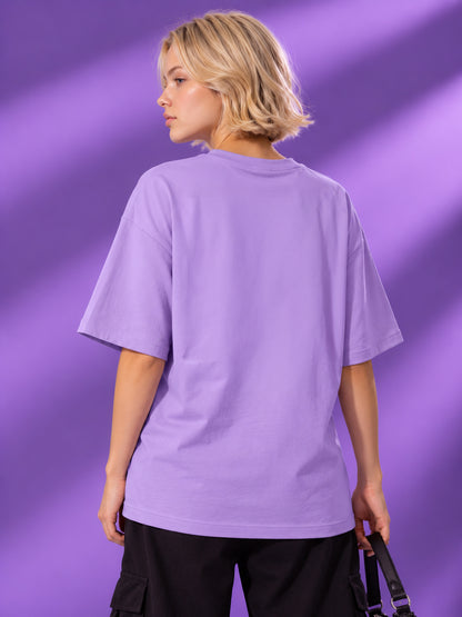 Leotude Women "Sick" Purple Oversized T-Shirt