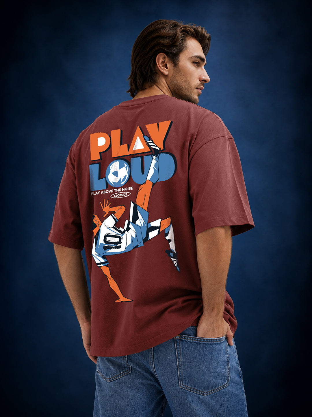 Leotude Men's Maroon Play Loud Premium T-Shirt