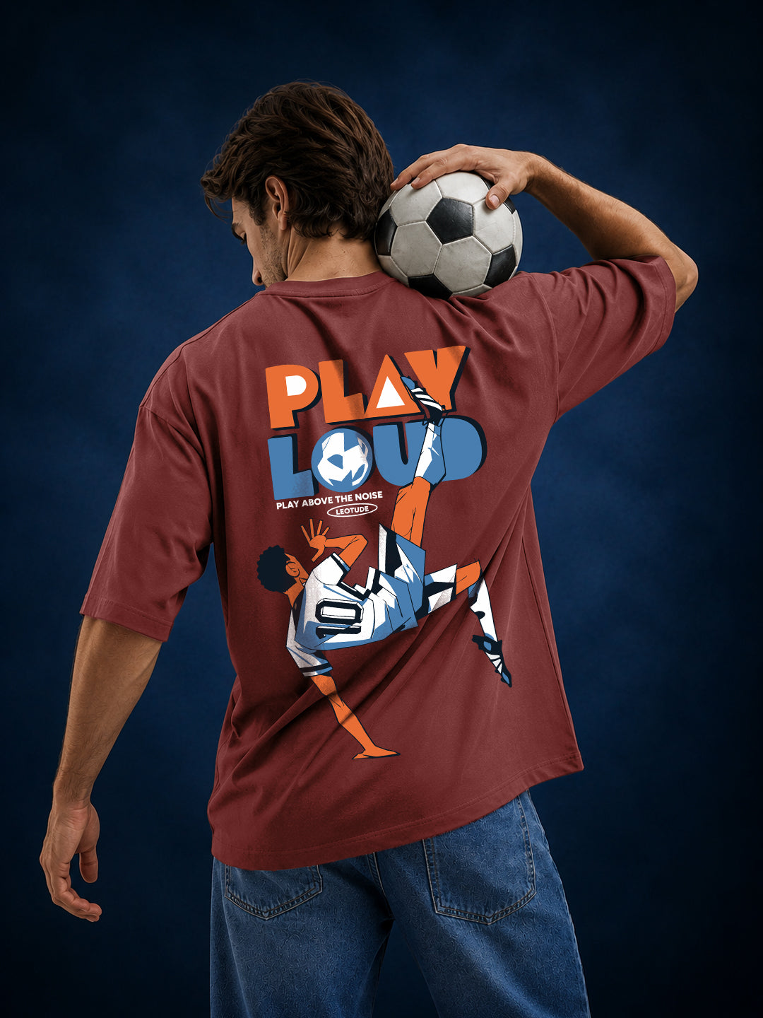 Leotude Men's Maroon Play Loud Premium T-Shirt