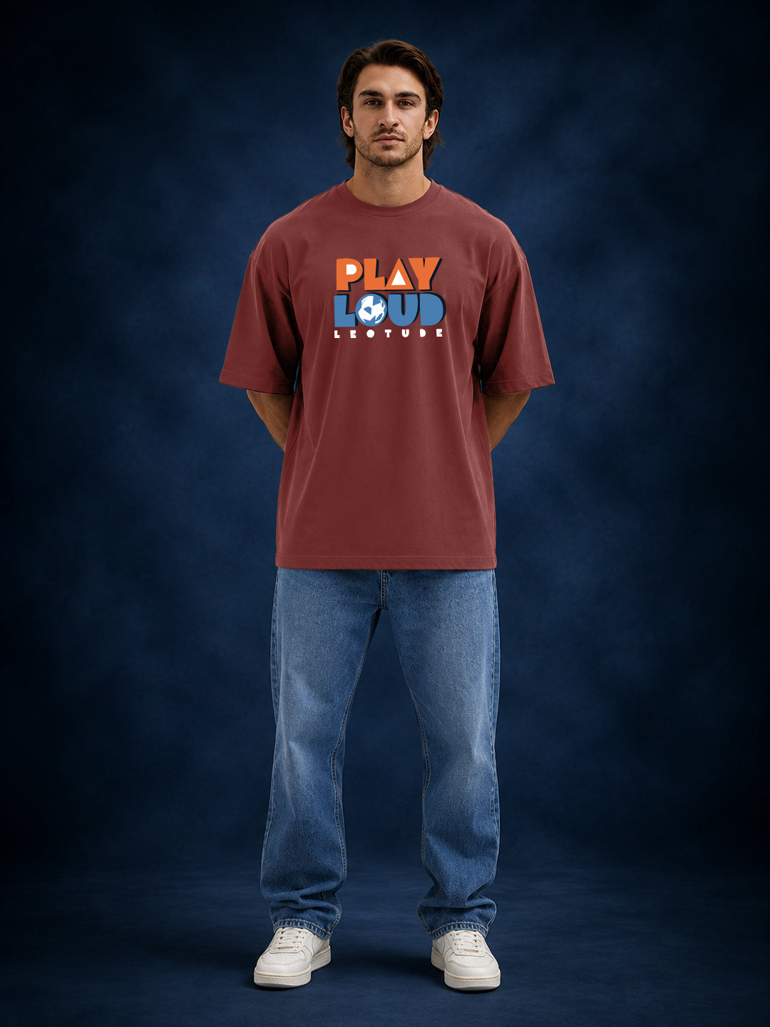 Leotude Men's Maroon Play Loud Premium T-Shirt