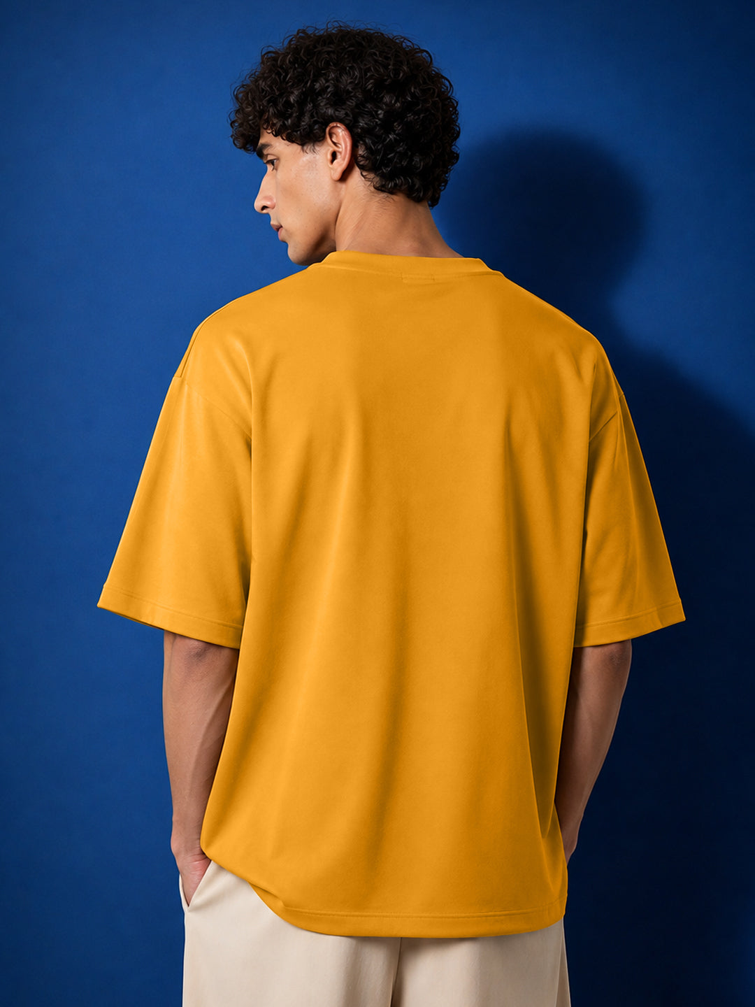 Leotude Men's Lakers 24 Sports Printed Mustard Oversized T-Shirt