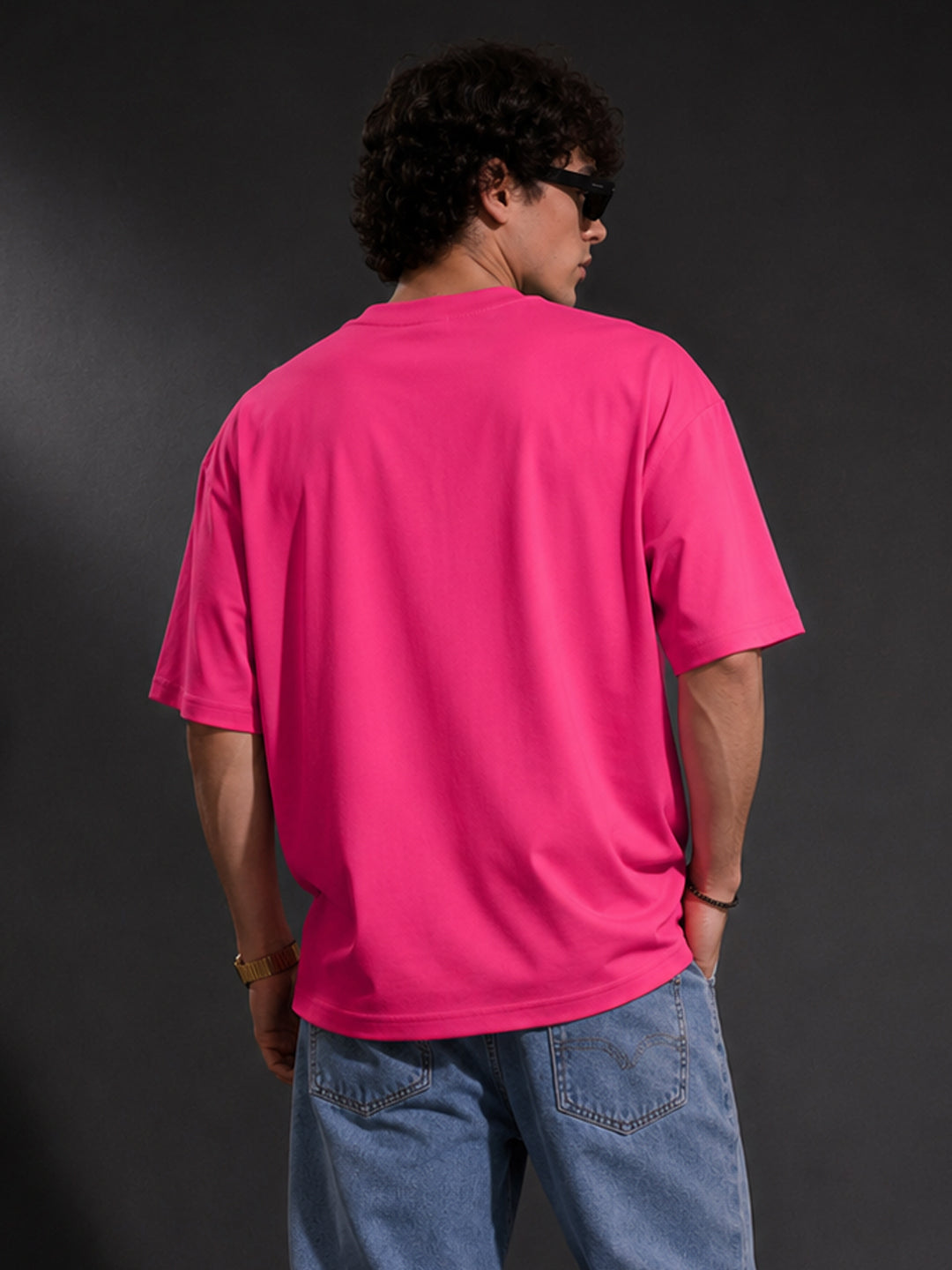 Leotude Men "Paradise 2017" Printed Oversized T-Shirt — Pink Streetwear Tee