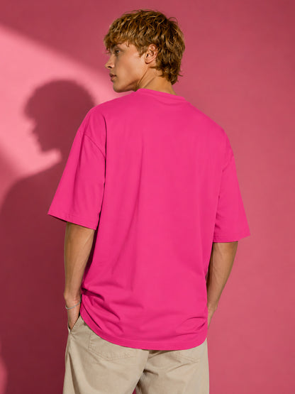 Leotude Men's "Sunkissed" Printed Oversized T-Shirt — Pink Streetwear Tee