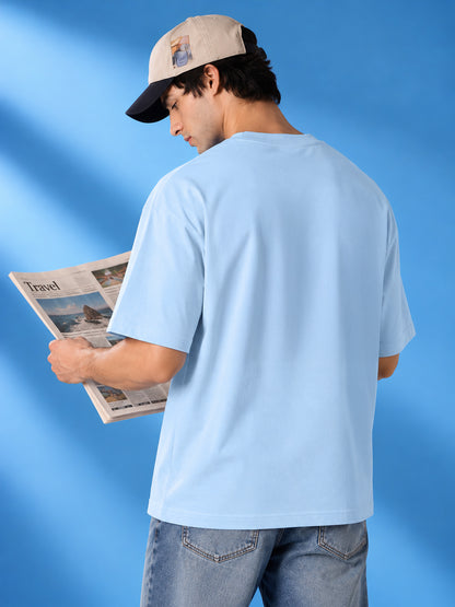 Leotude Men "Paradise" Sky Blue Oversized T-Shirt