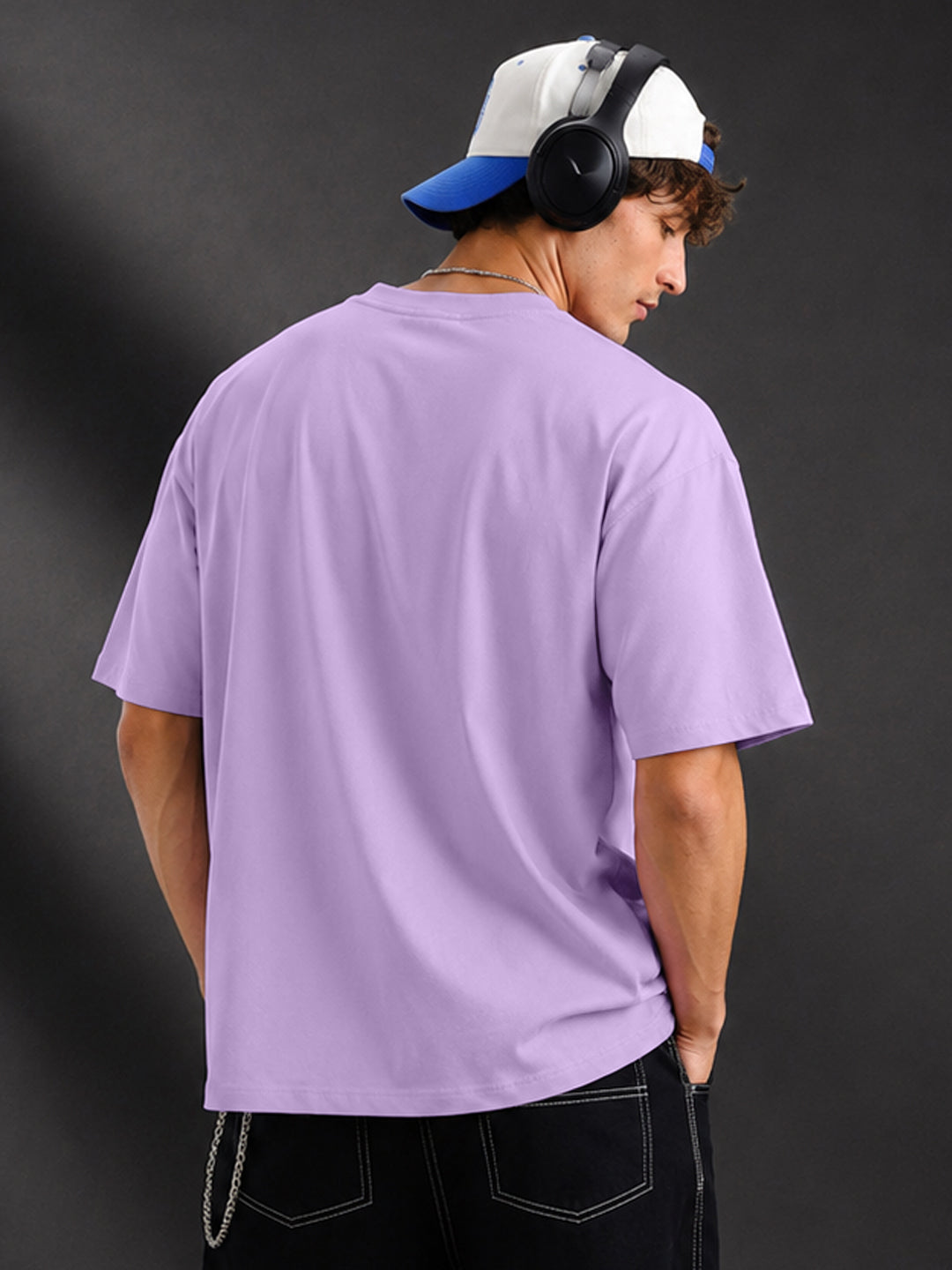 Leotude Men's "Dragon" Printed Oversized T-Shirt — Purple Streetwear Tee