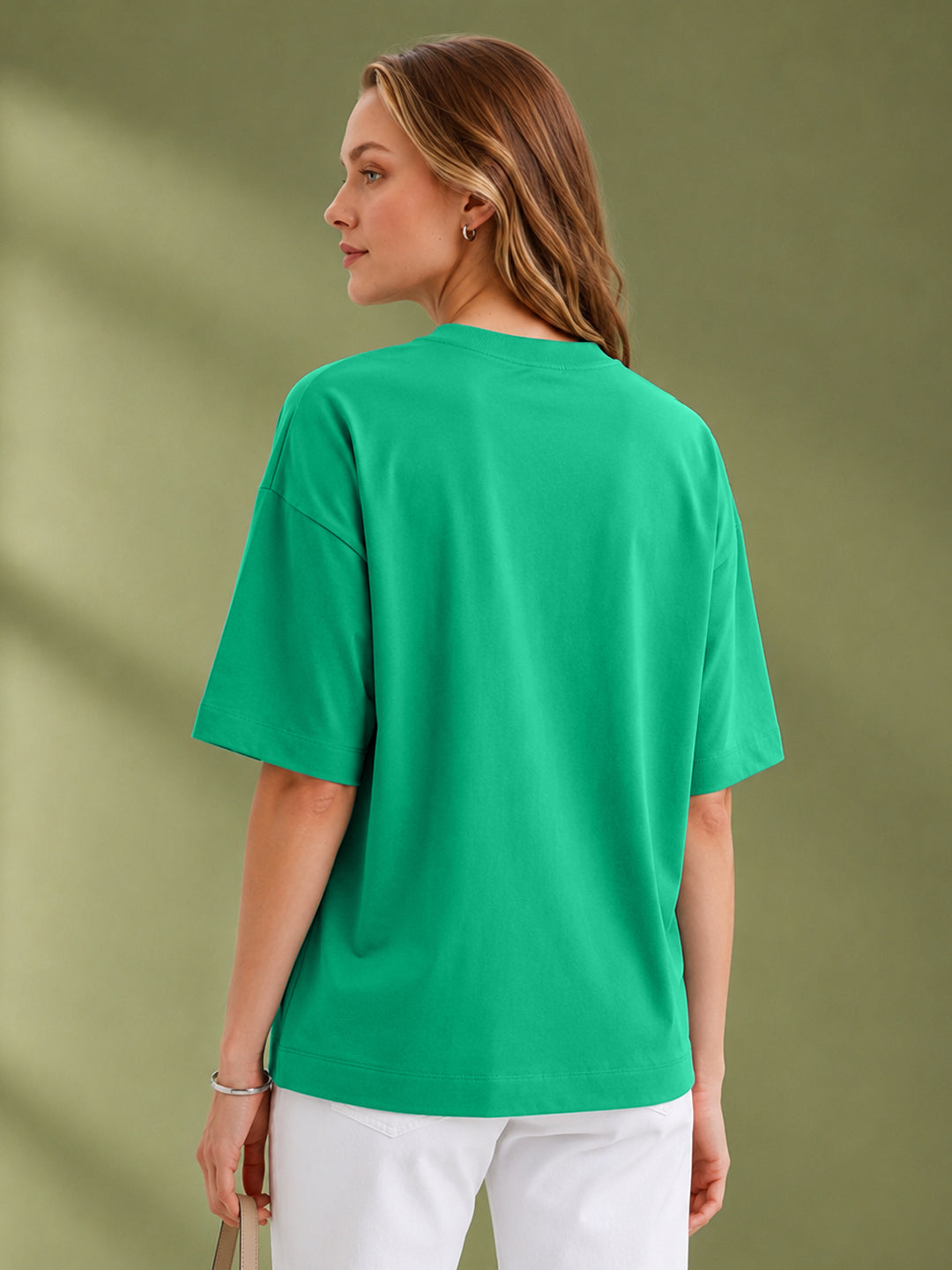 Leotude Rama Green Roar Printed Oversized Tshirt for Women