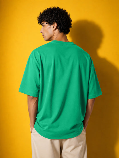 Leotude Men's "Blessed" Printed Oversized T-Shirt — Green Streetwear Tee