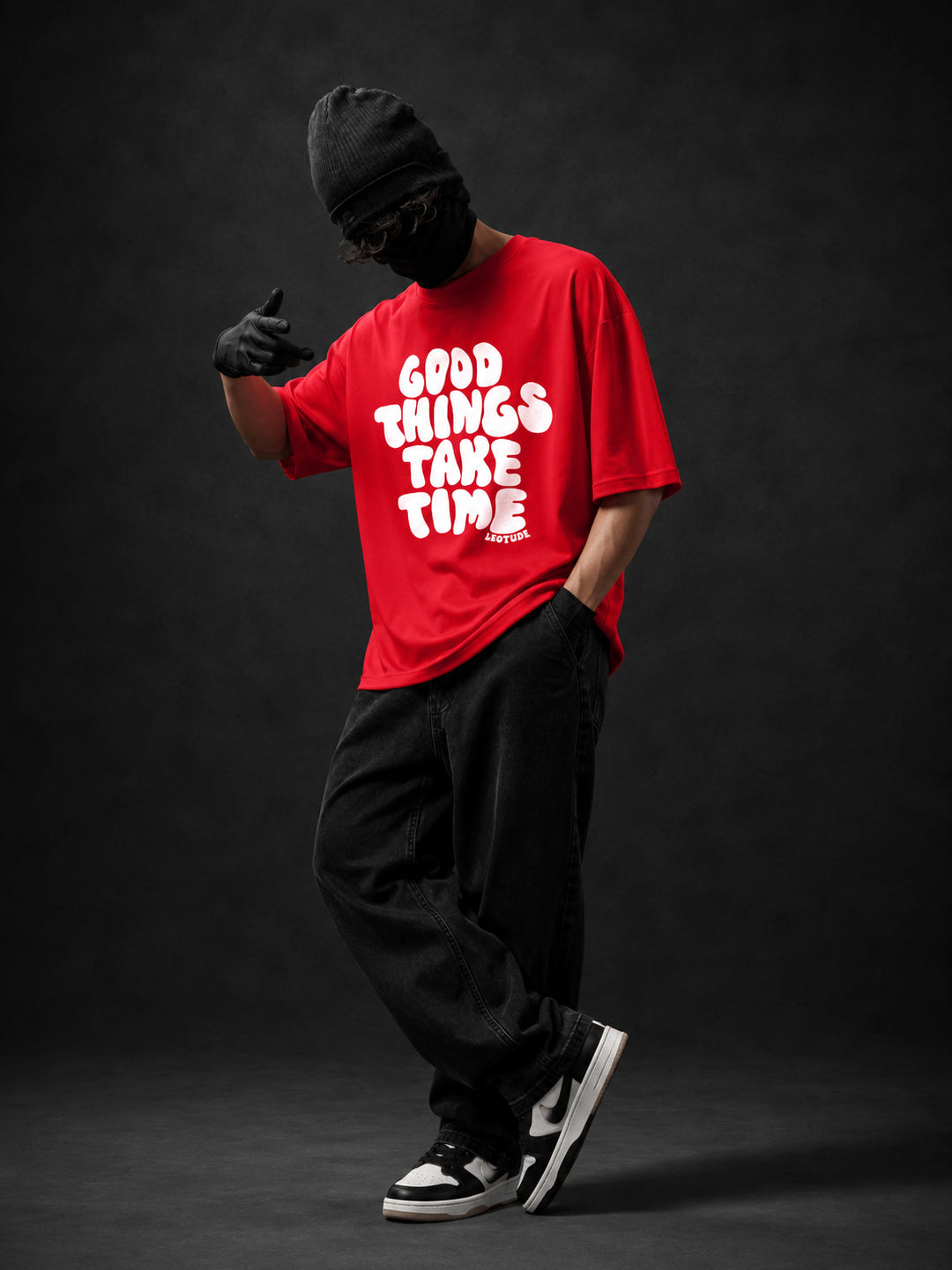Leotude Men's Red Good Things Take Time Premium T-Shirt