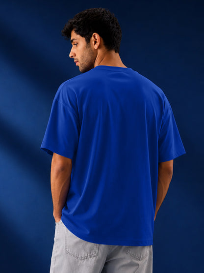 Leotude Men's "Deep" Printed Oversized T-Shirt — Royal Blue Streetwear Tee