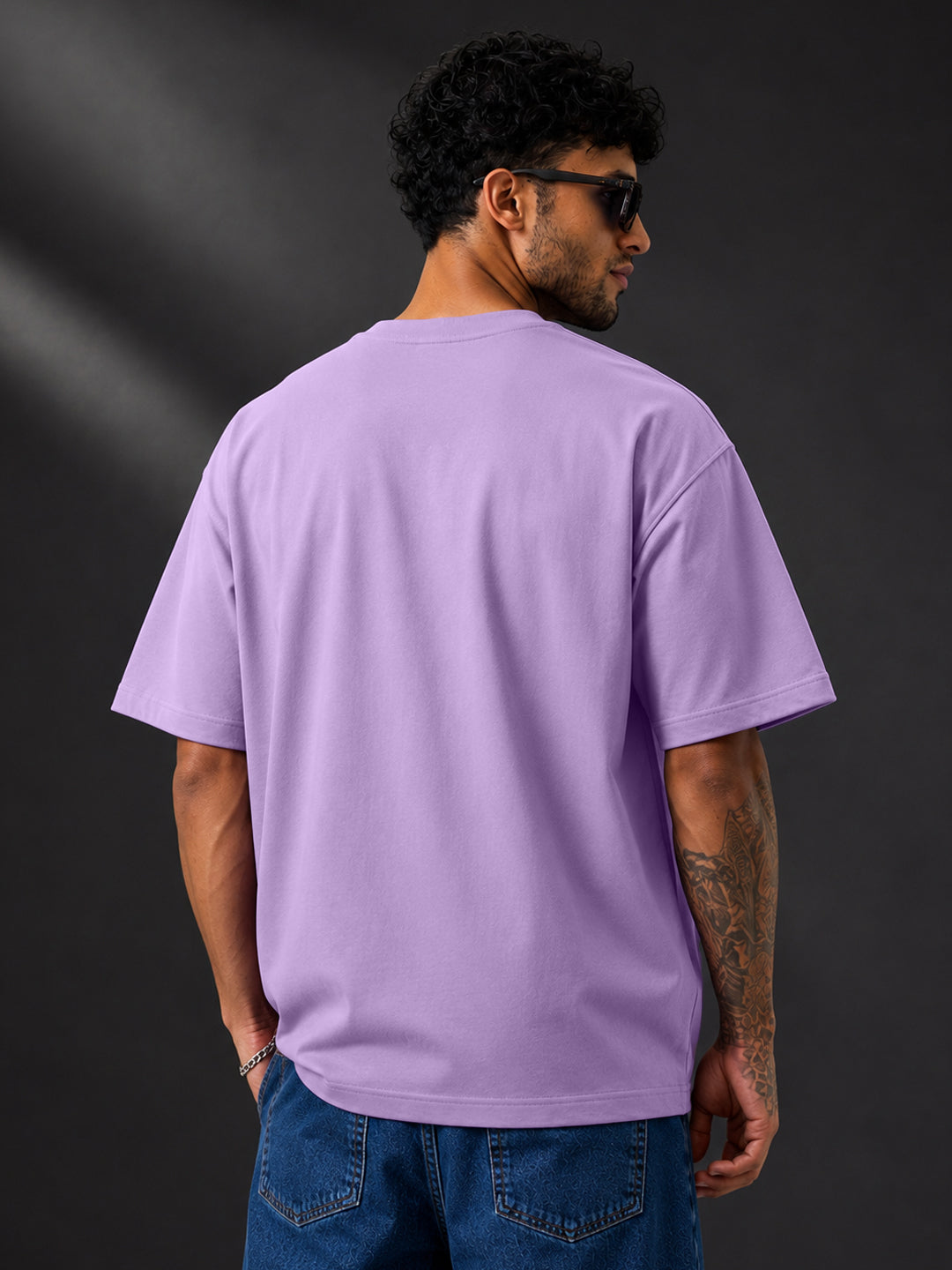 Leotude Men's "Chill Out" Printed Oversized T-Shirt — Purple Streetwear Tee