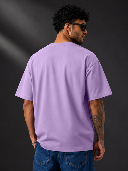 Leotude Men's "Chill Out" Printed Oversized T-Shirt — Purple Streetwear Tee