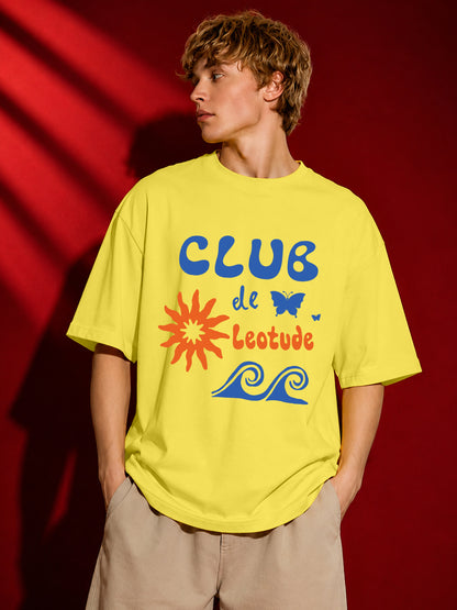 Leotude Men "Club De Leotude" Yellow Oversized T-Shirt