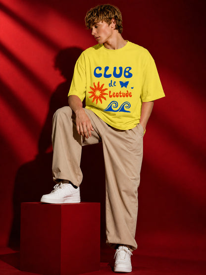 Leotude Men "Club De Leotude" Yellow Oversized T-Shirt