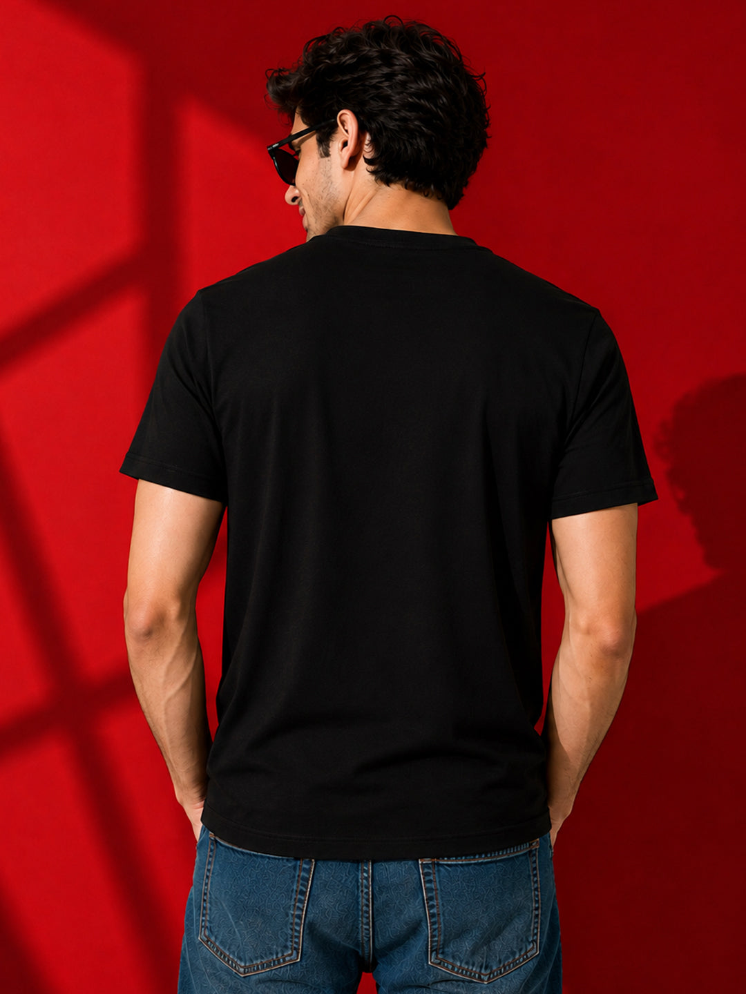 Leotude Men's Black Simple Things Printed T-Shirt