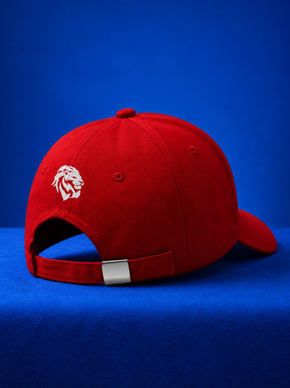 Leotude "Just Roar" Red Embroidered Cap — Unisex Cotton Baseball Cap