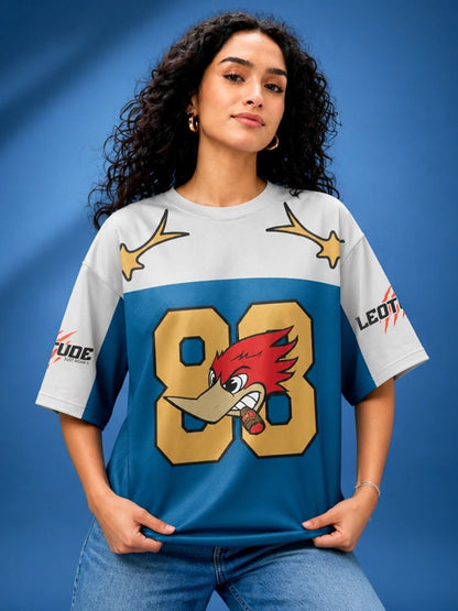 Leotude Women's White Woodpecker 88 Printed T-Shirt