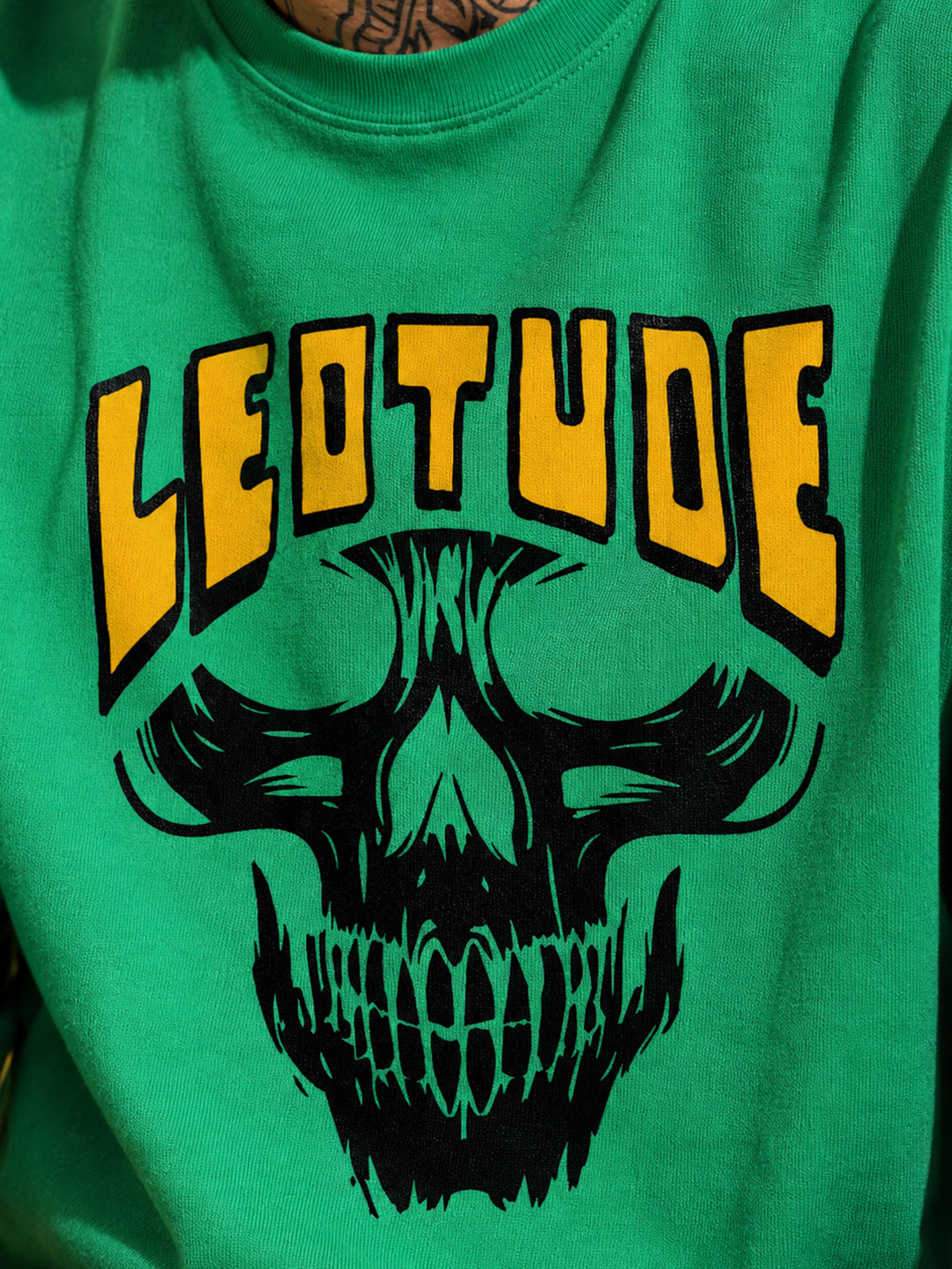 Leotude Men "Death" Green Oversized T-Shirt