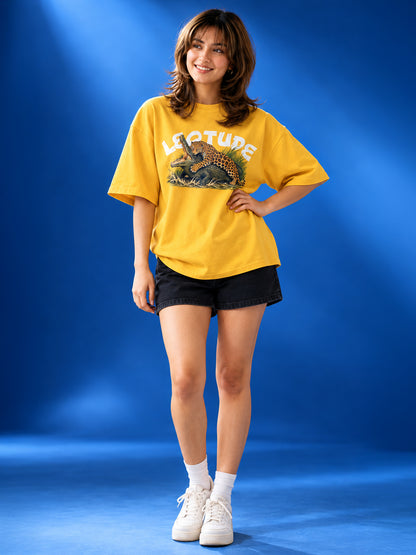 Leotude Women's Yellow Leopard Elite T-Shirt