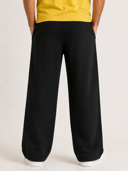 Leotude Men's Black Sunflower Premium Trackpants