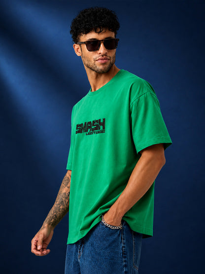 Leotude Men's Hulk Graphic Green Oversized T-Shirt