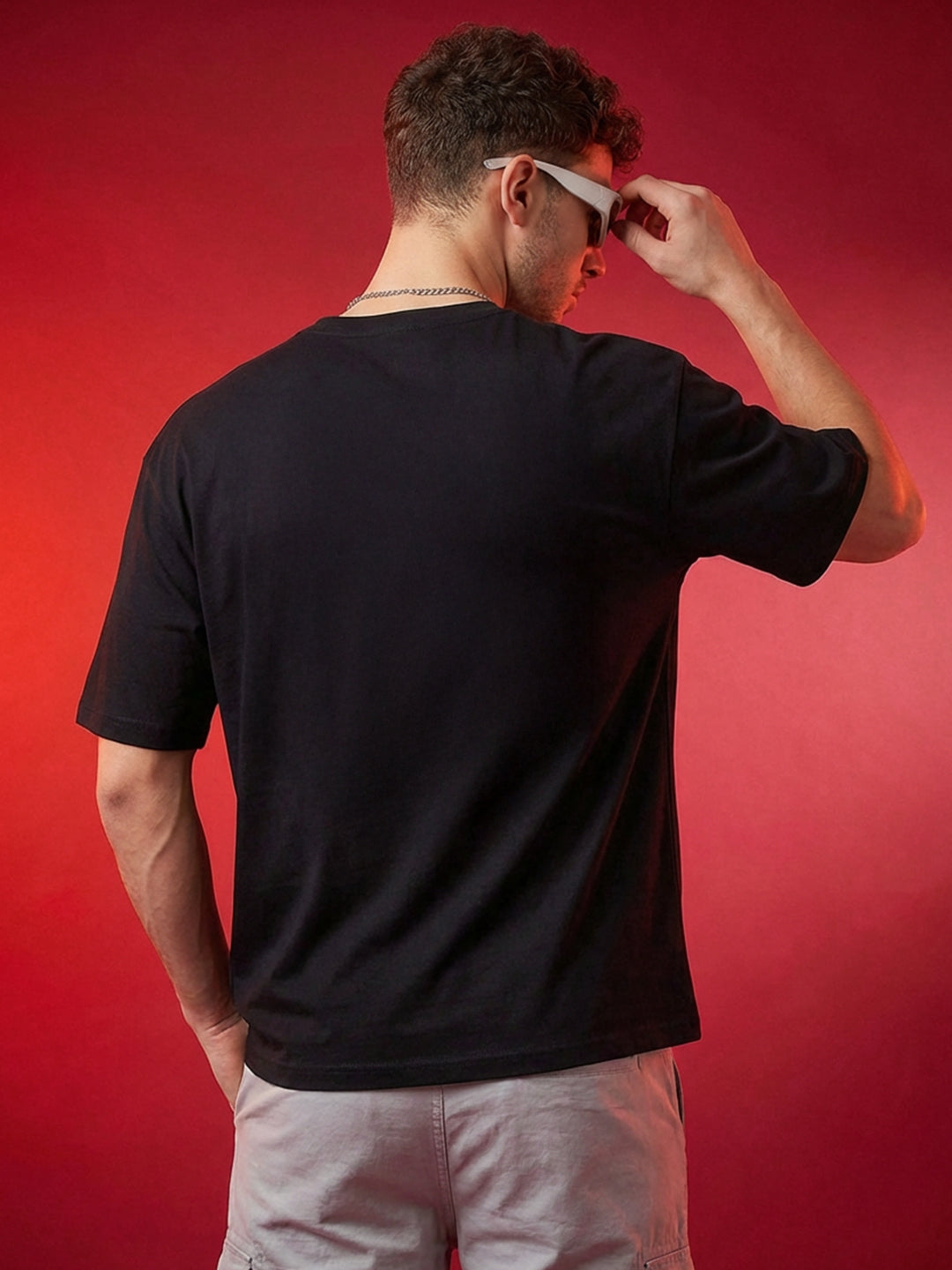 Leotude Men's "It's Not Me" Printed Oversized T-Shirt — Black Streetwear Tee