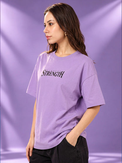 Leotude Women "Limitless Strength" Purple Oversized T-Shirt