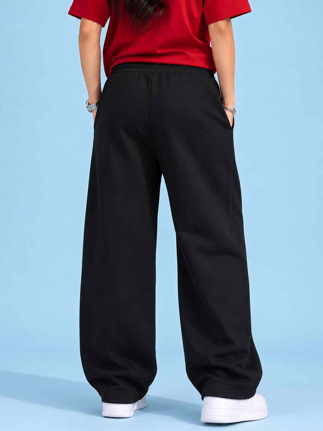 Leotude Women's Black Shockwave Premium Trackpants