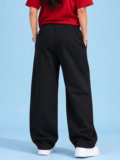Leotude Women's Black Shockwave Premium Trackpants