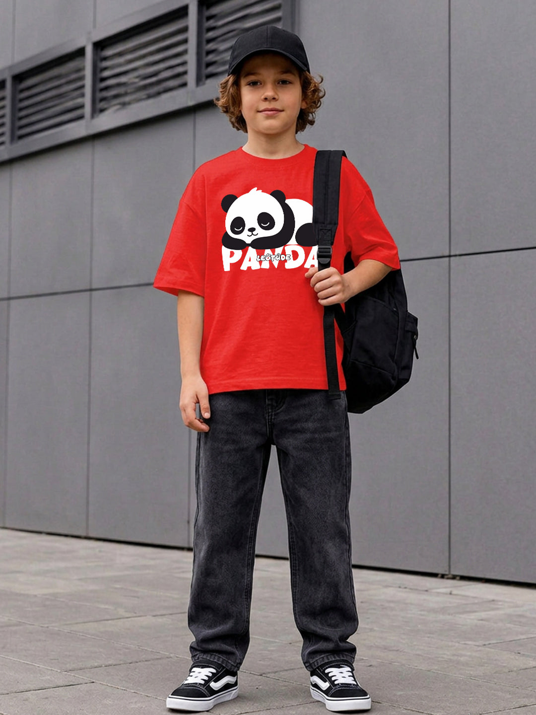 Leotude Boys' Red Panda Printed T-Shirt