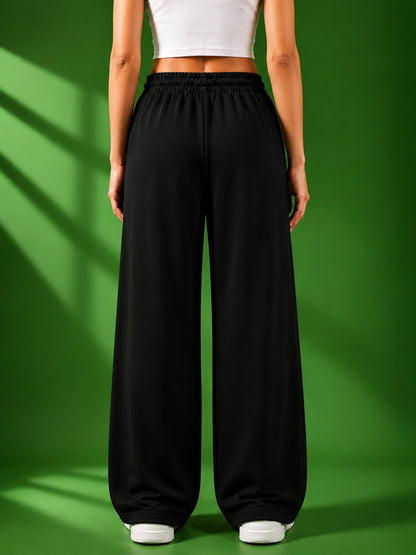 Leotude Women's Black Crocodile Premium Trackpants