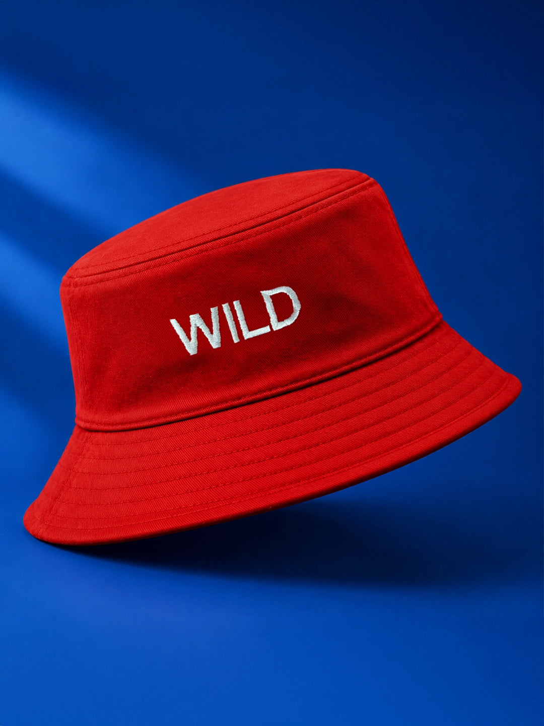 Leotude "Wild" Embroidered Bucket Hat — Unisex Cotton Bucket Hat (Red)