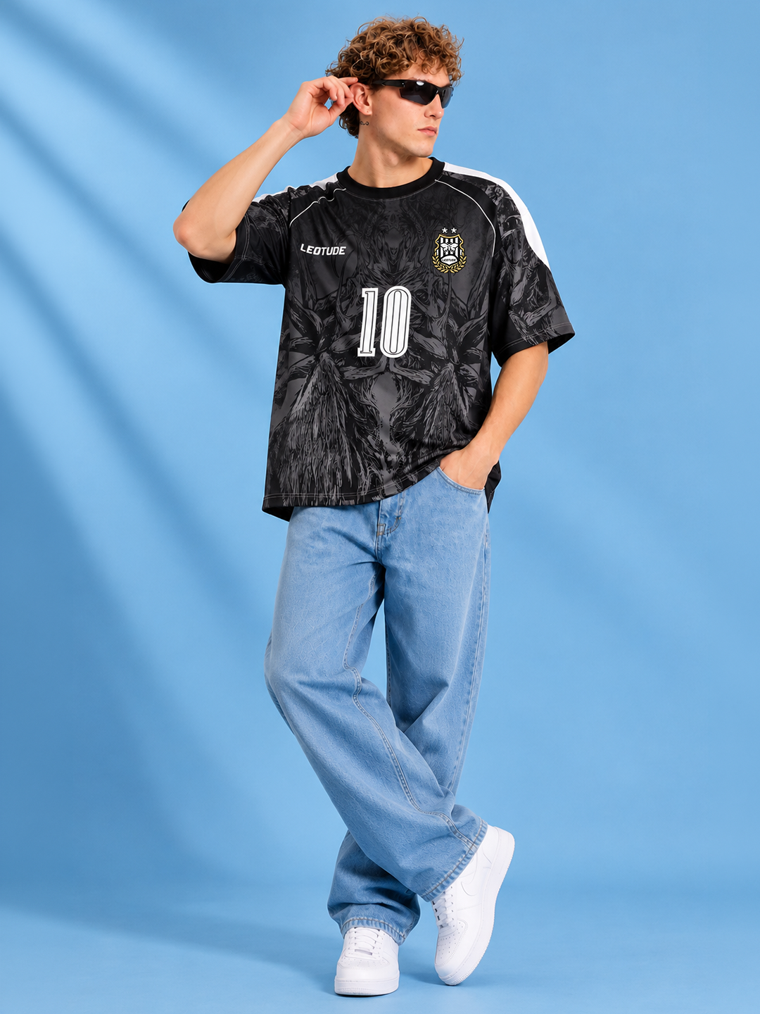 Leotude Men's Black Dark Beast Soccer Jersey Sport ( ) Printed T-Shirt