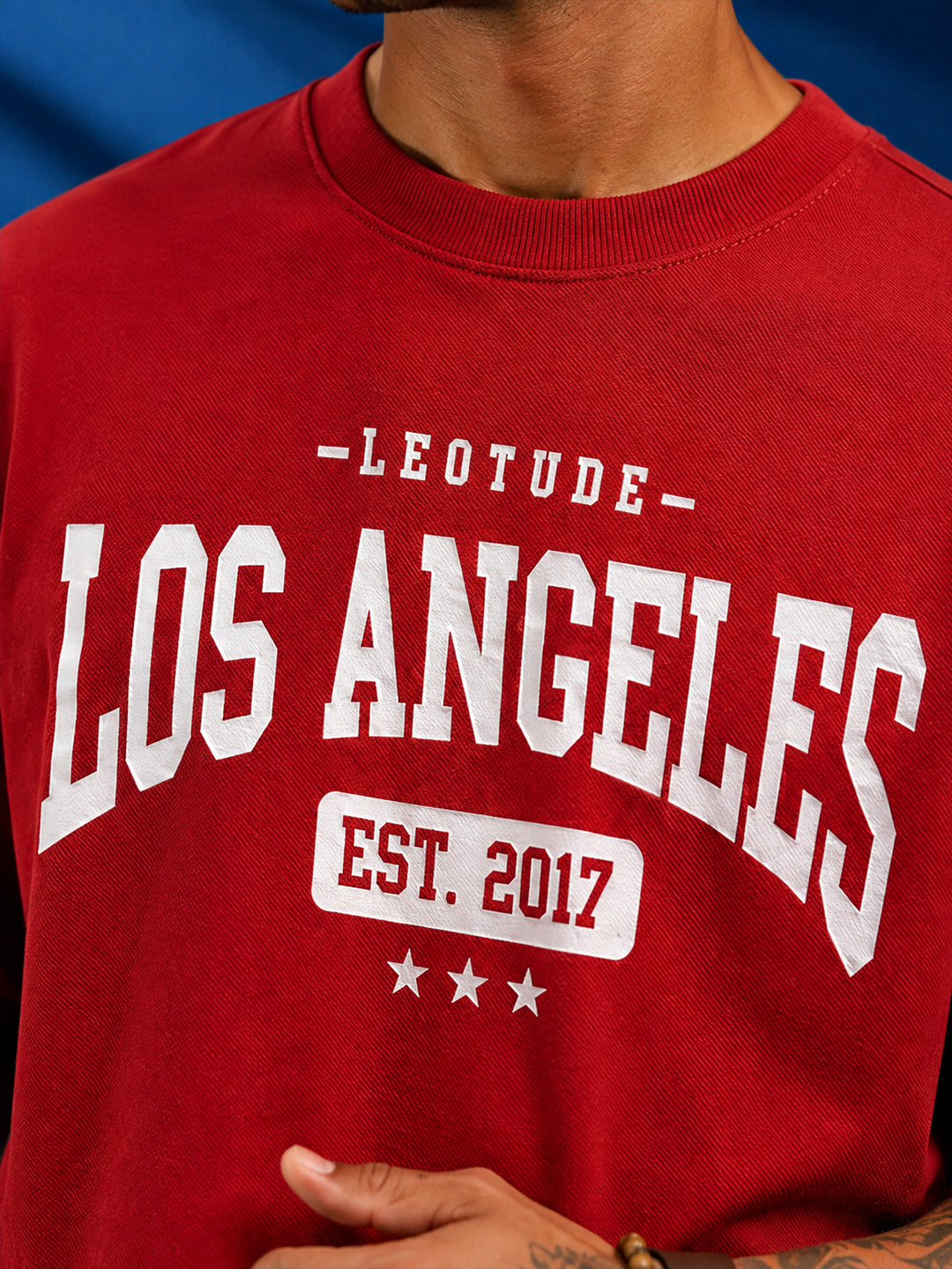 Leotude Men "Los Angeles" Red Oversized T-Shirt
